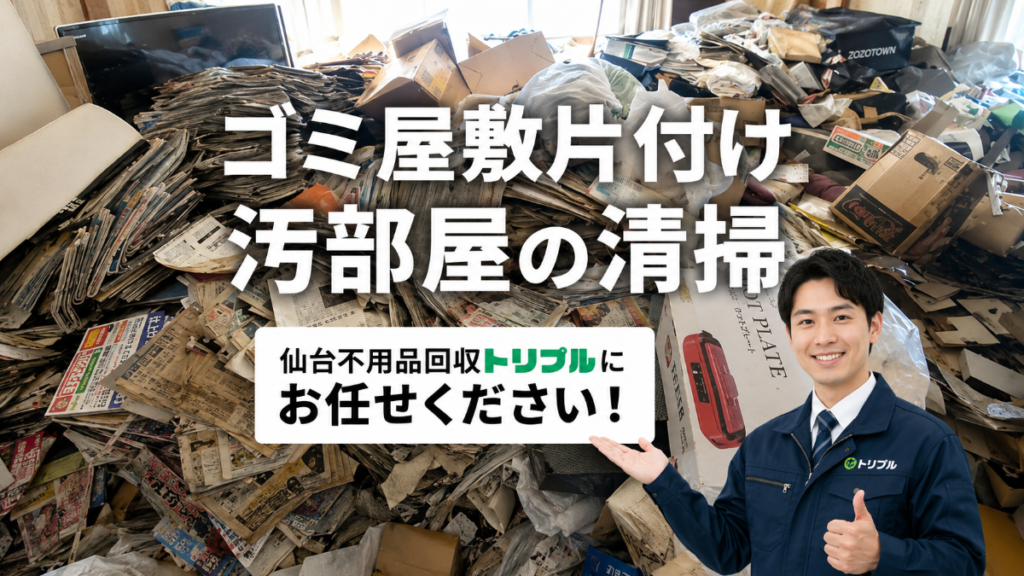 アパートのゴミ屋敷問題｜オーナー様向け対策と解決策方法とは？のメイン画像 | 仙台不用品回収トリプル